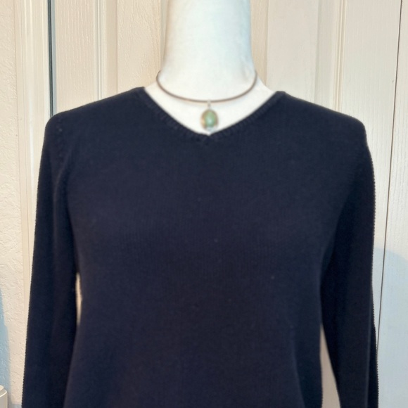Les Copains Navy Pebble Stitch Long Sleeve Sweater (44) - Picture 5 of 8